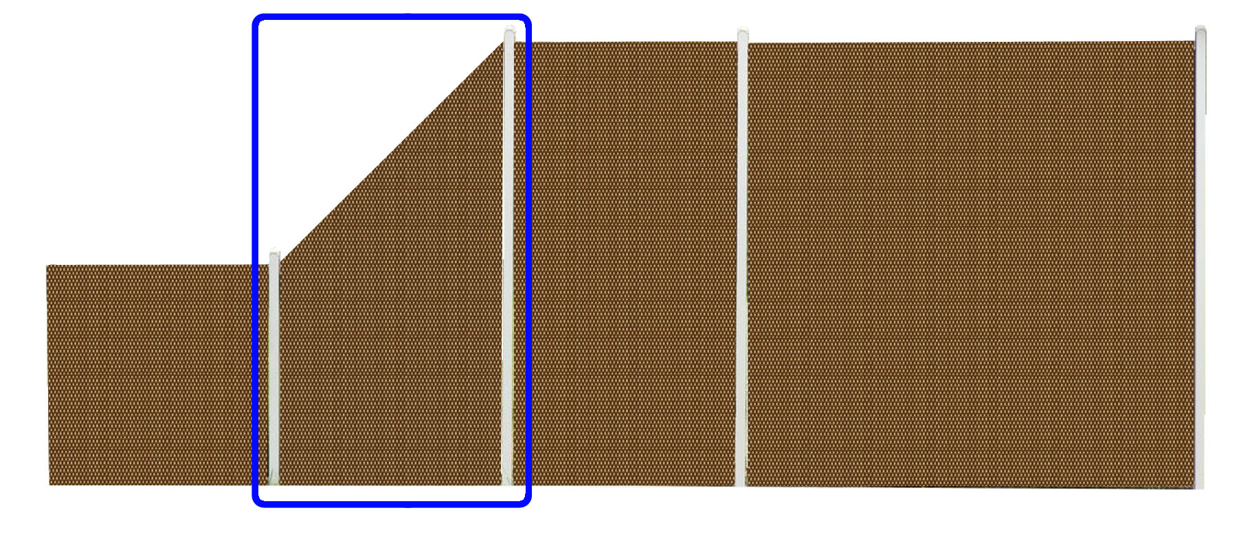 Płot Panelowy Dwustronny 180x180cm Technorattan – kolor brąz jasny + ciemny